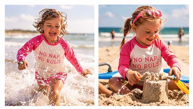 Feral Kids Beach Club Kids Rash Guard – No Nap No Rules Long Sleeve Swim Shirt