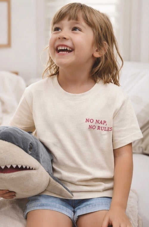 Feral Kids Beach Club Youth Tee – No Nap No Rules Kids Graphic Shirt