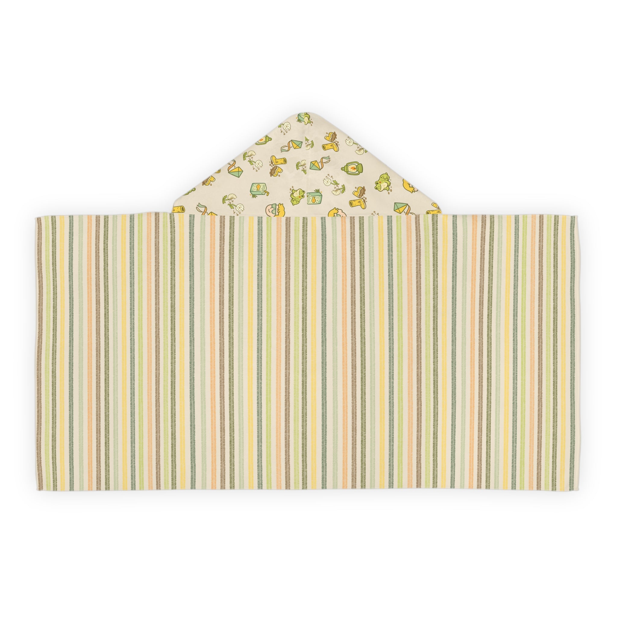 Camp Brine Spring 2026 Kids Hooded Towel — Striped Beach Wrap with icon Hood