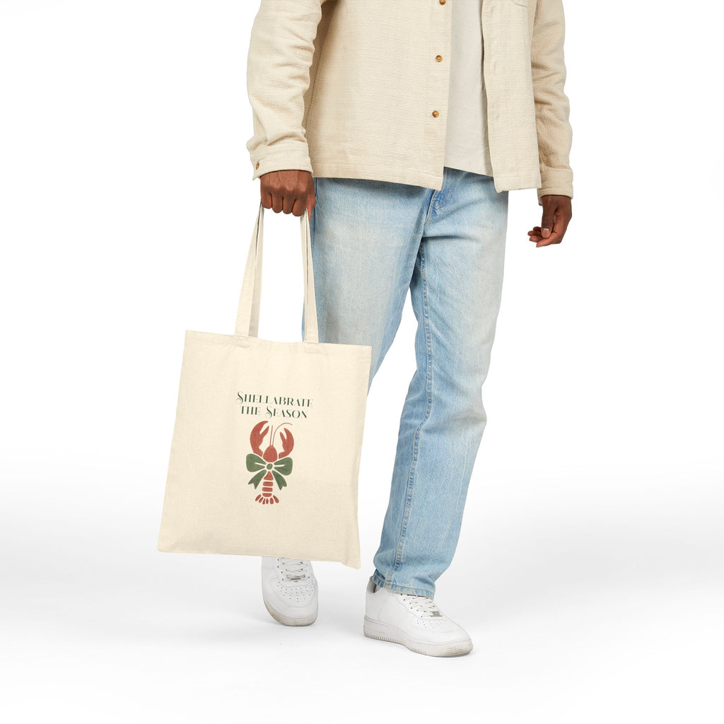 Shellabrate the Season Lobster Holiday Canvas Tote