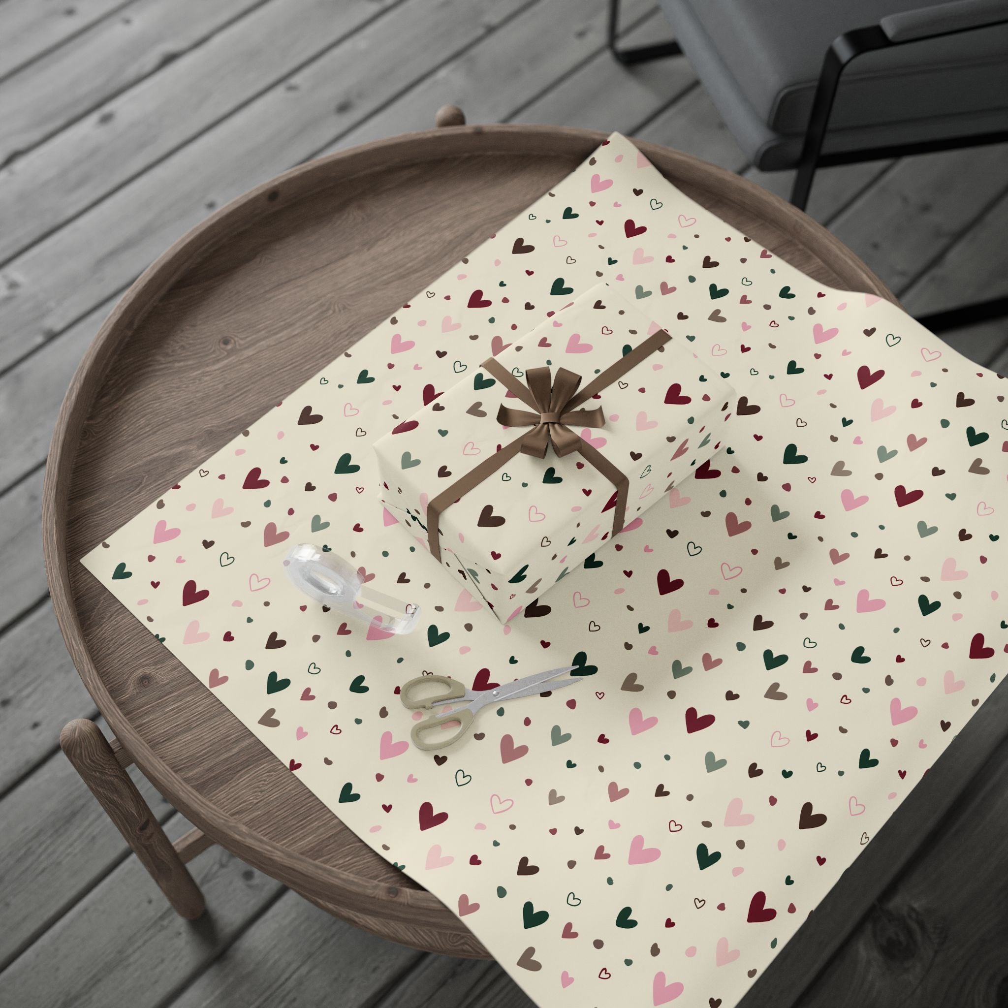 Heart Confetti Wrapping Paper Roll — Romantic Valentine’s Gift Wrap