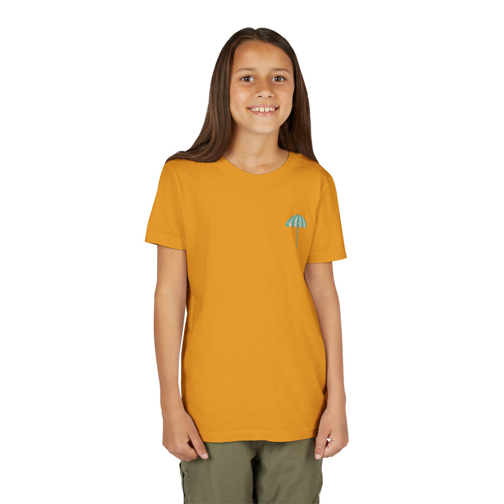 Brine Beach Club Youth Tee – ‘Feral Kids, Salty Moms’ Umbrella Beach T‑Shirt