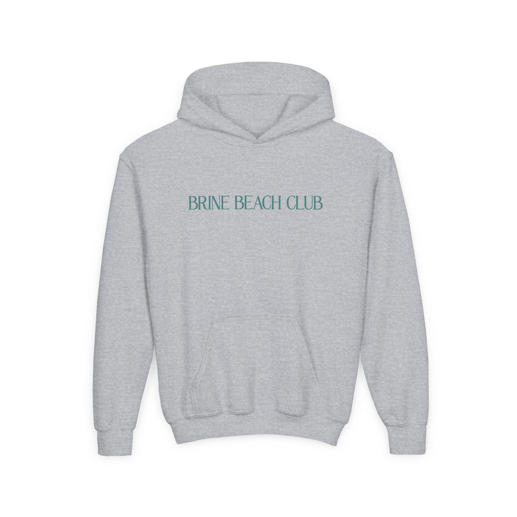 Brine Beach Club Youth Hoodie — "Stay For Sunset” Surf Waves Sun Pullover
