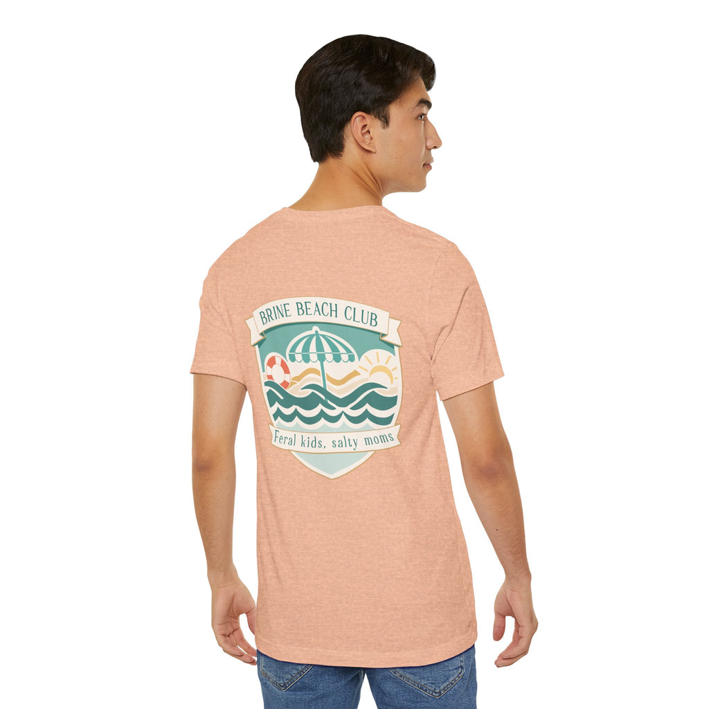 Brine Beach Club T‑Shirt — "Brine Beach Club: Feral Kids, Salty Moms" Retro Graphic Tee
