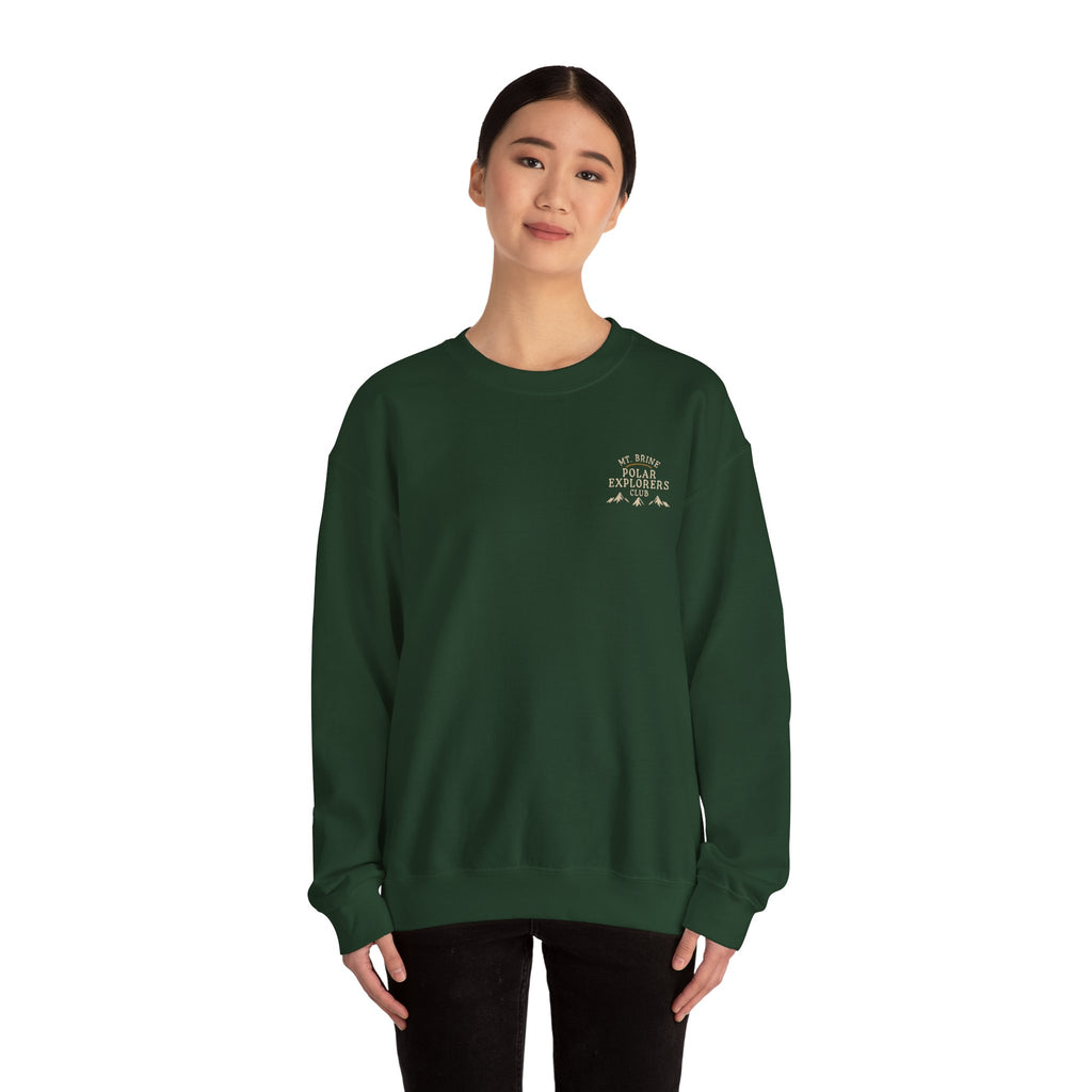 Crewneck Sweatshirt Mt Brine Polar Explorers Club Adventure Badge Design