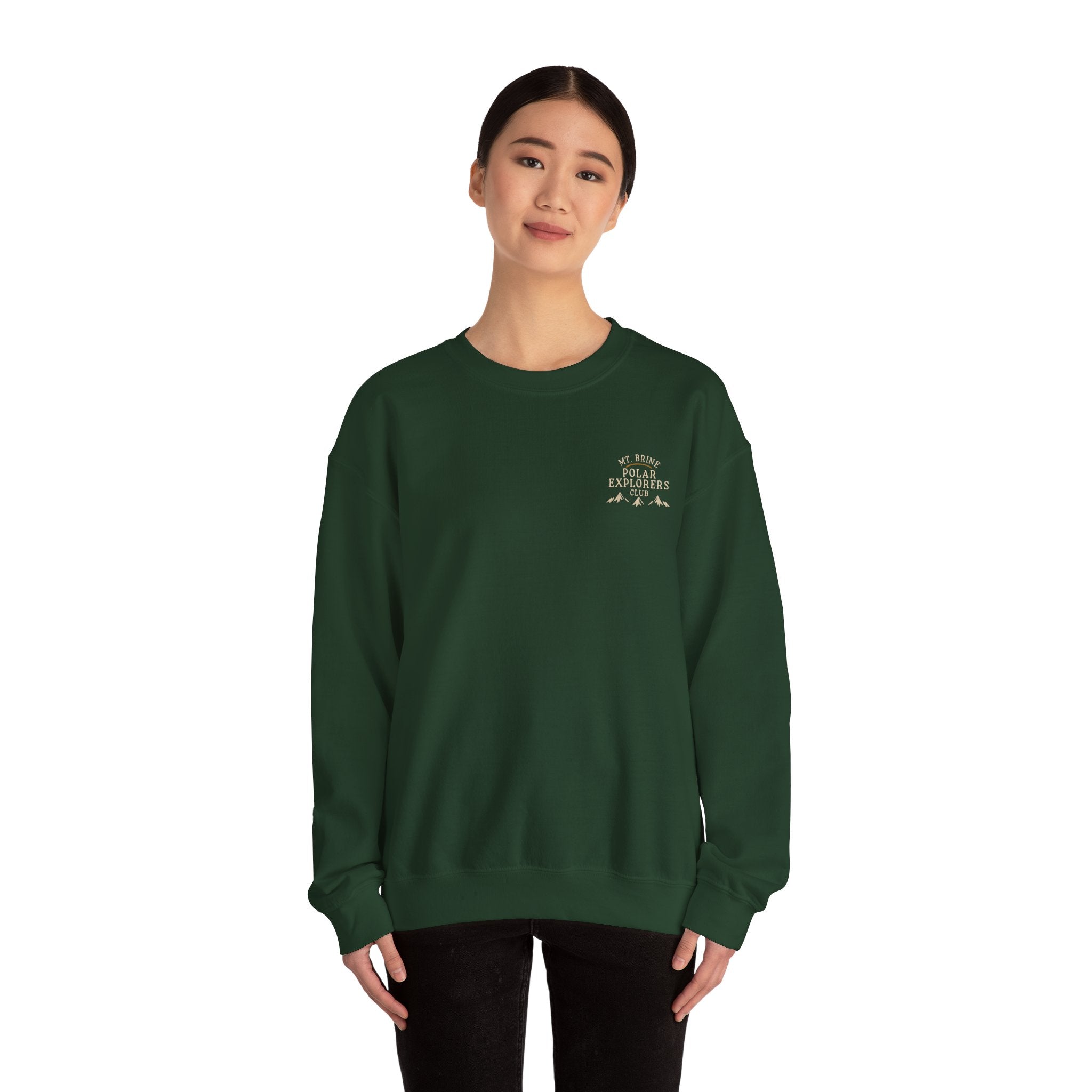 Crewneck Sweatshirt Mt Brine Polar Explorers Club Adventure Badge Design
