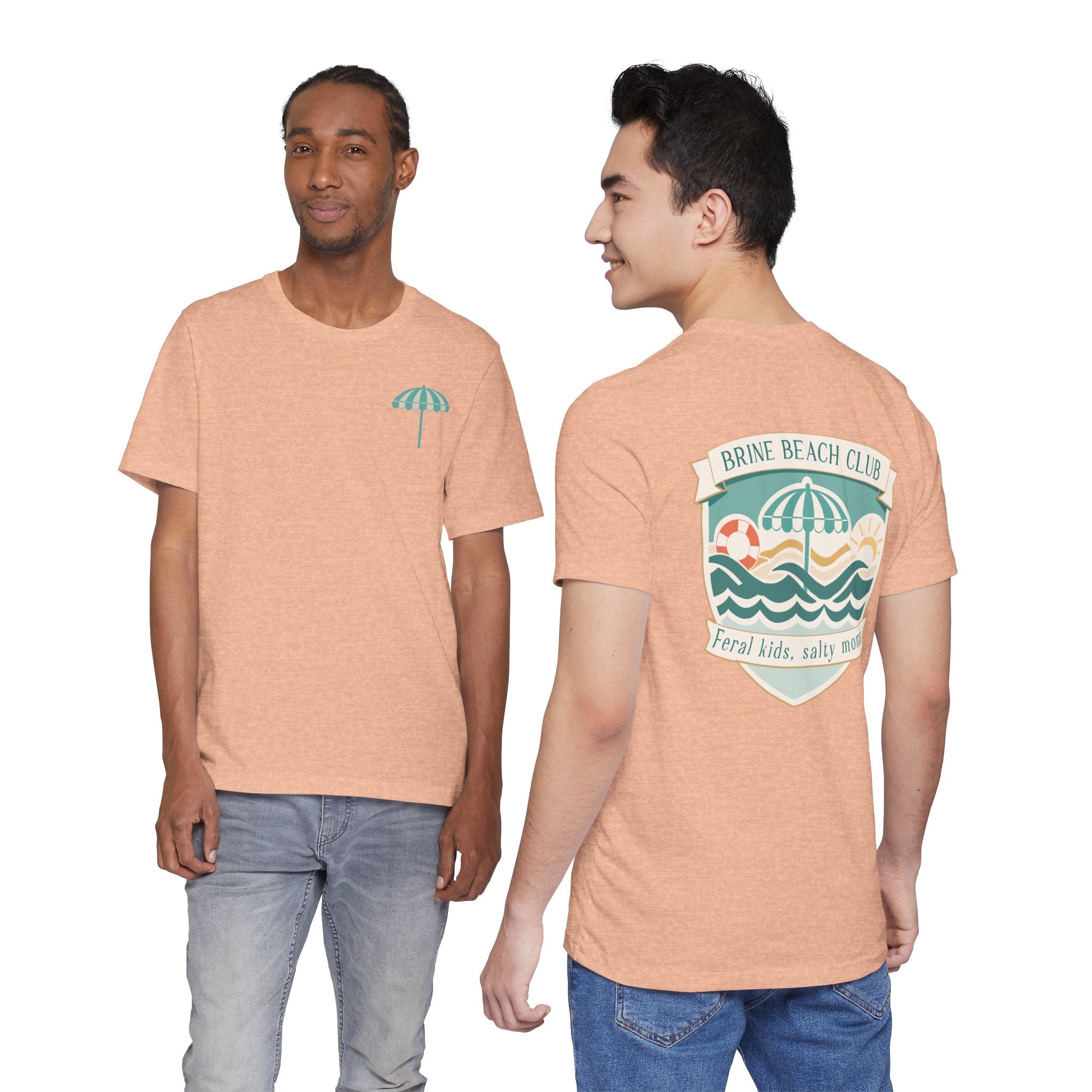 Brine Beach Club T‑Shirt — "Brine Beach Club: Feral Kids, Salty Moms" Retro Graphic Tee