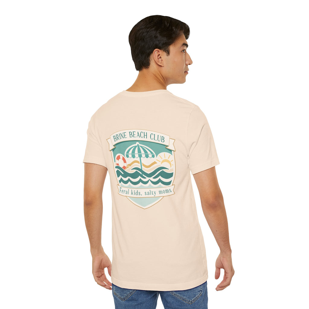 Brine Beach Club T‑Shirt — "Brine Beach Club: Feral Kids, Salty Moms" Retro Graphic Tee
