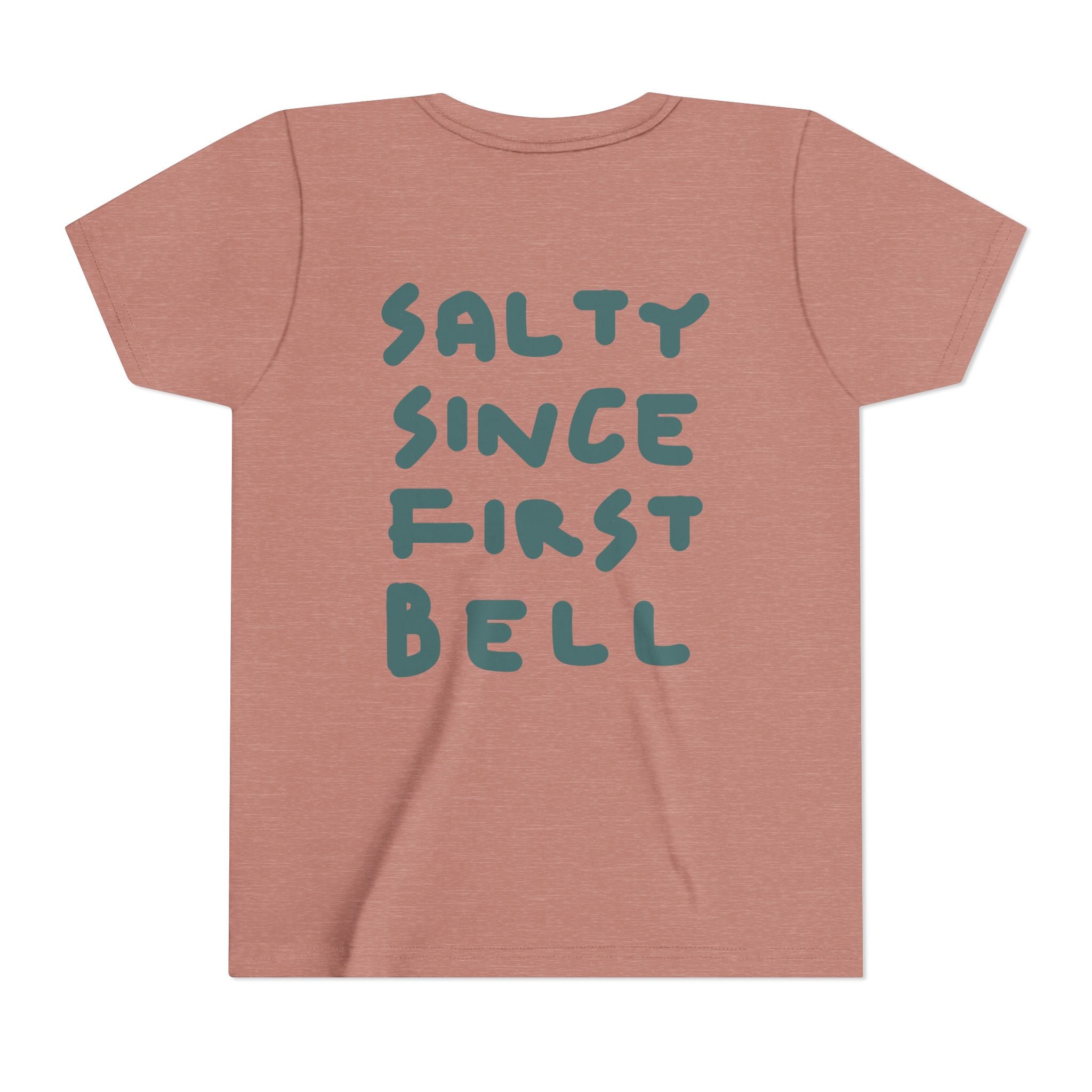 Youth Tee — "Salty Since First Bell" Brine Academy Crest School Spirit Shirt