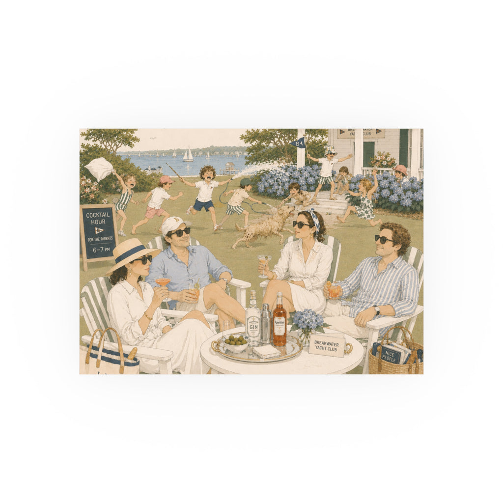 Cocktail Hour Yacht Club Art Print — Cheeky Nautical Poster