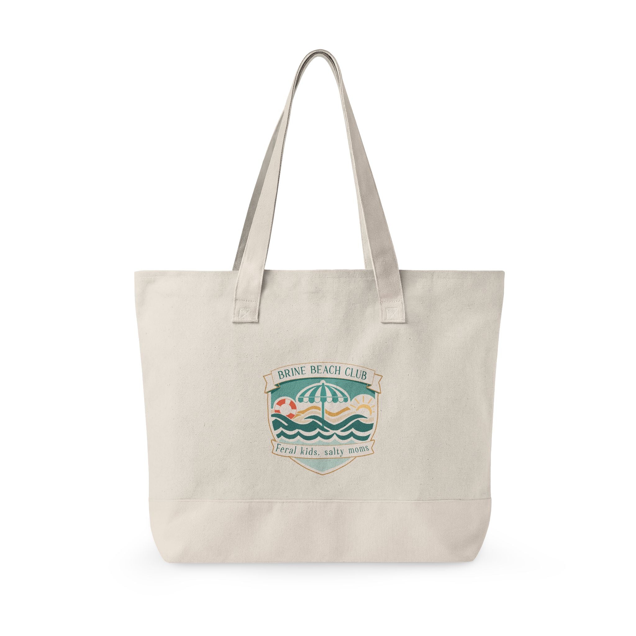 Snack Lifeguard Canvas Tote — Brine Beach Club Funny Beach Bag