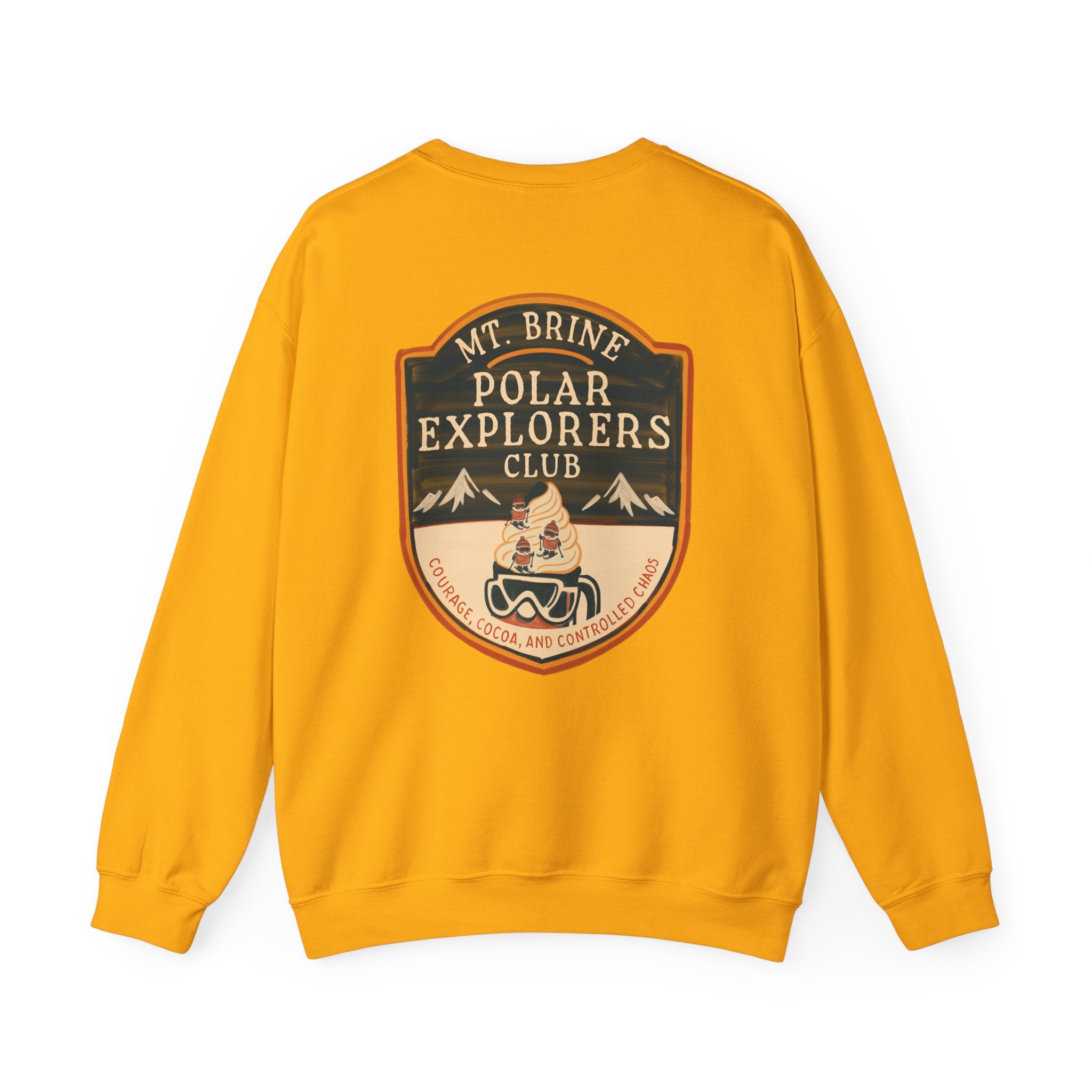 Crewneck Sweatshirt Mt Brine Polar Explorers Club Adventure Badge Design