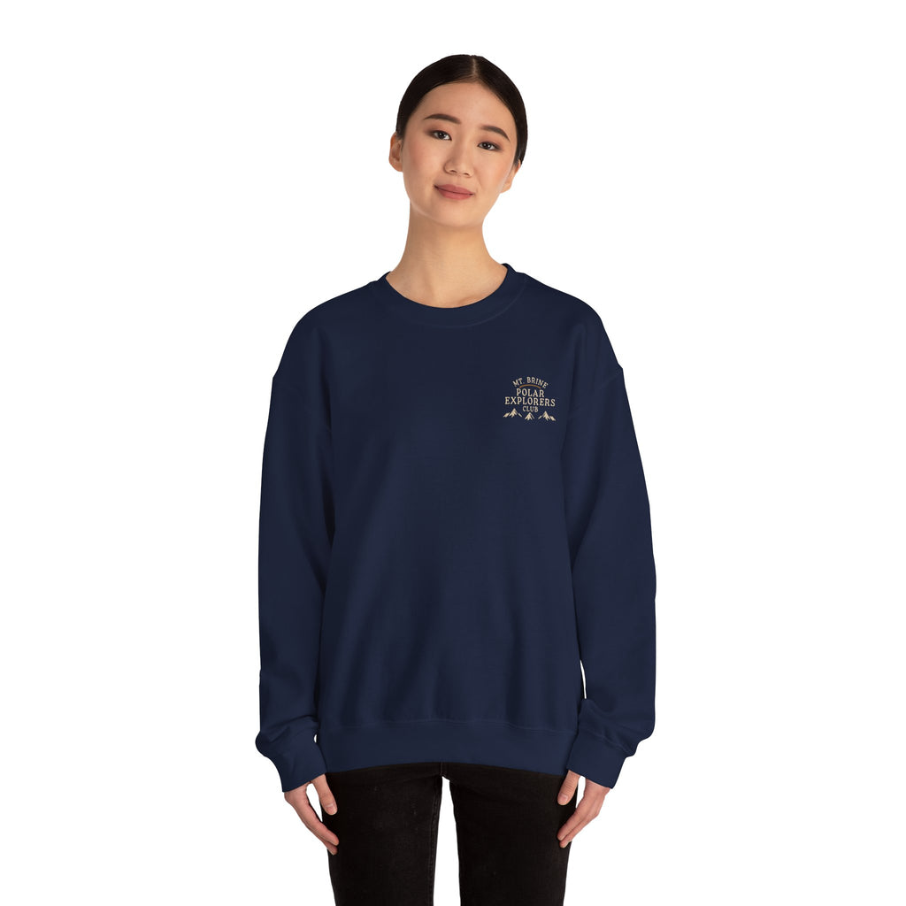 Crewneck Sweatshirt Mt Brine Polar Explorers Club Adventure Badge Design