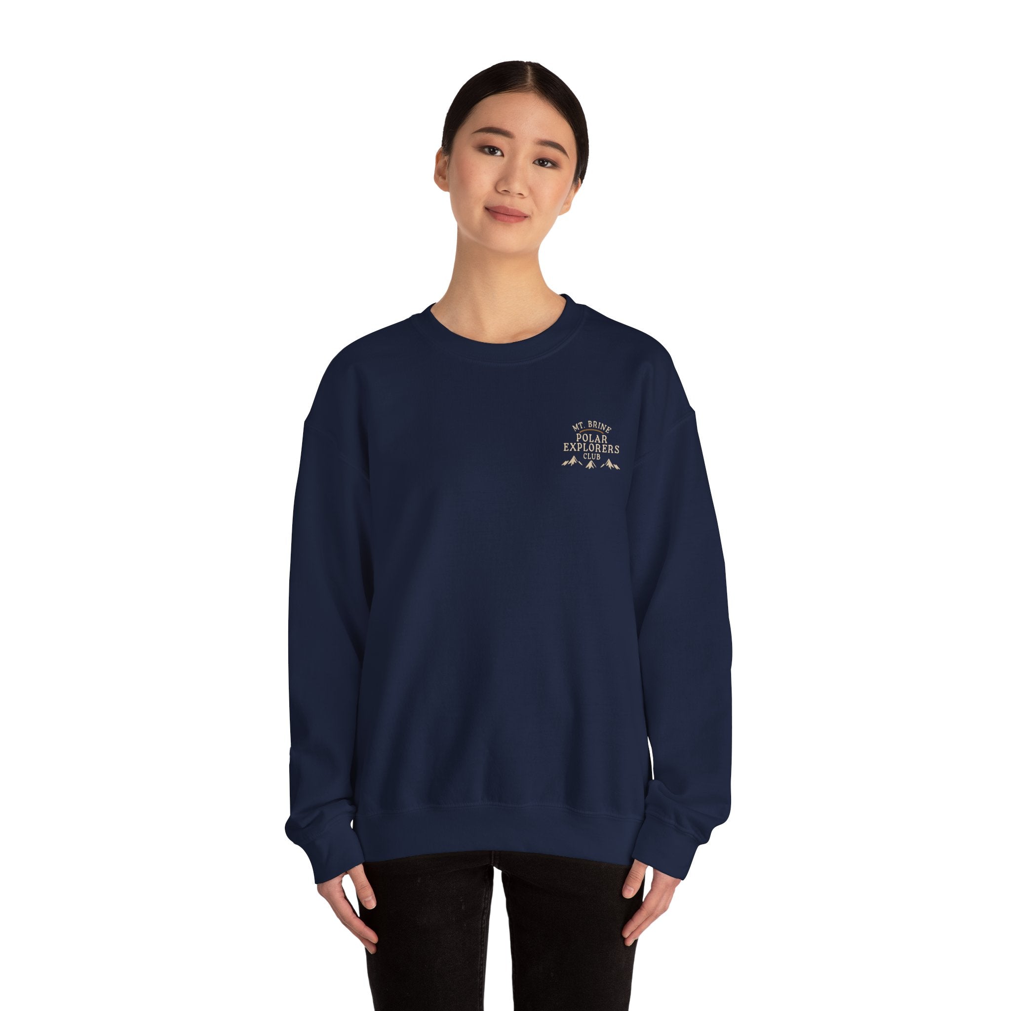 Crewneck Sweatshirt Mt Brine Polar Explorers Club Adventure Badge Design