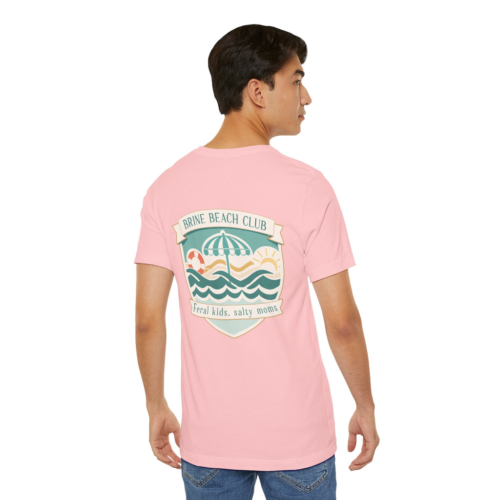 Brine Beach Club T‑Shirt — "Brine Beach Club: Feral Kids, Salty Moms" Retro Graphic Tee