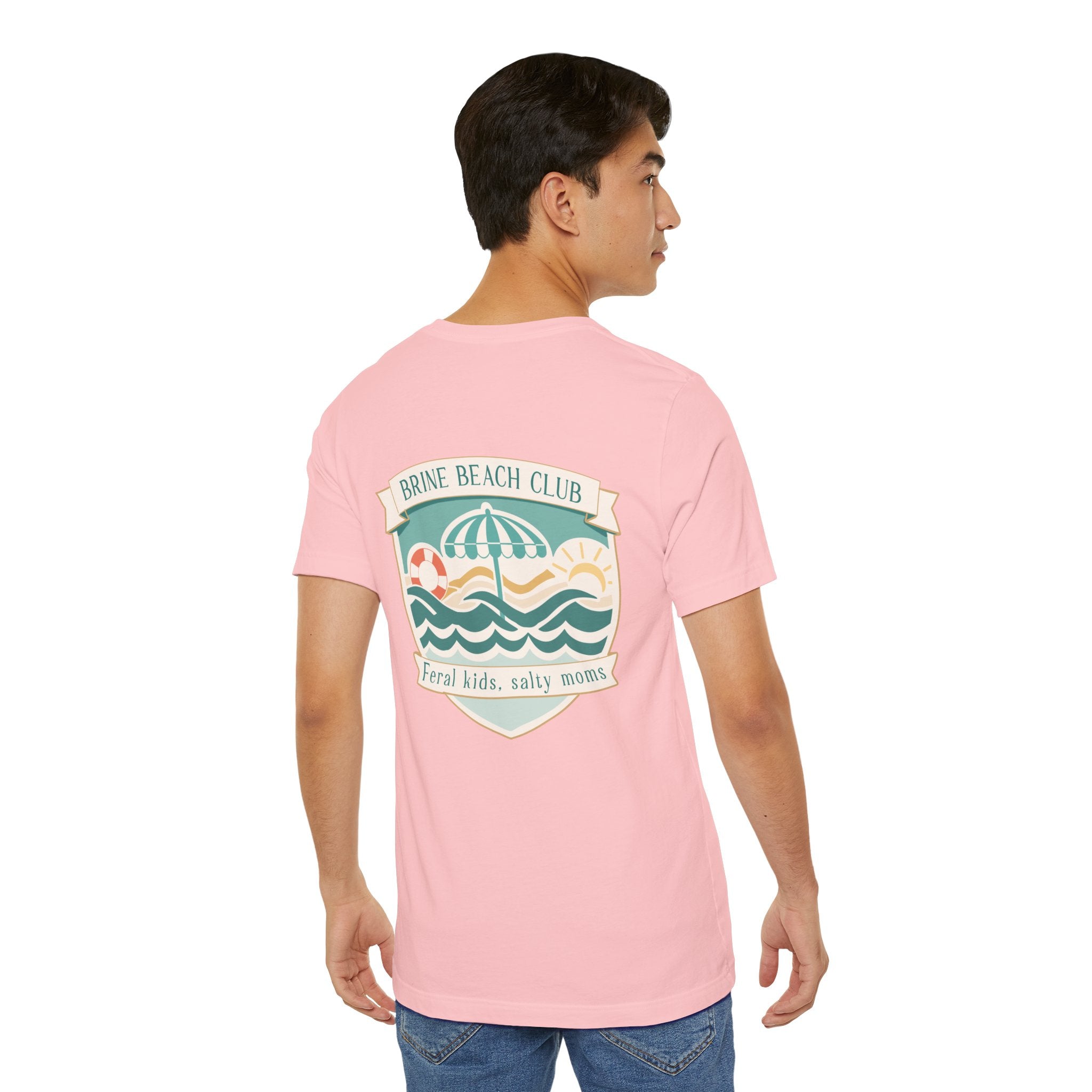 Brine Beach Club T‑Shirt — "Brine Beach Club: Feral Kids, Salty Moms" Retro Graphic Tee