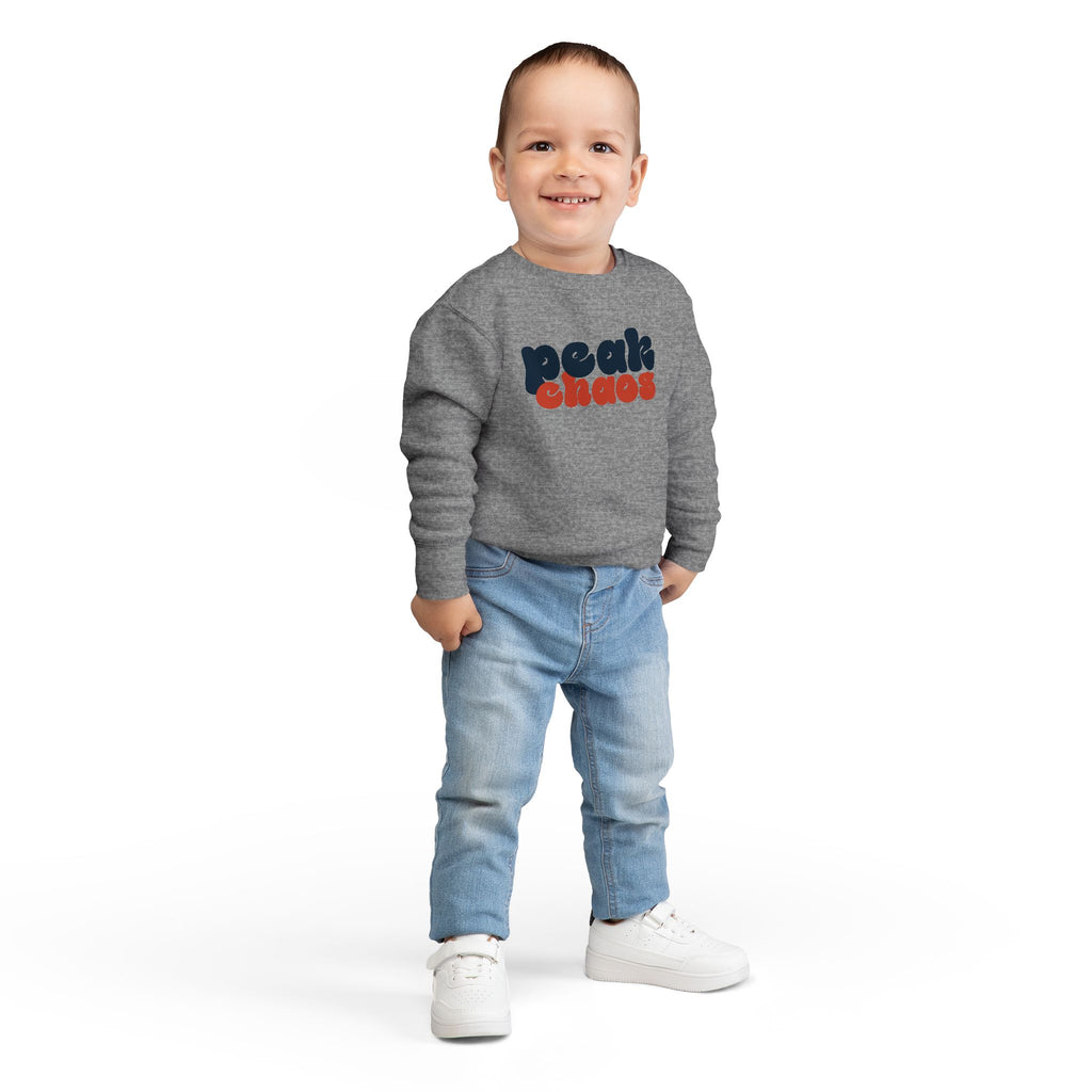 Peak Chaos Toddler Sweatshirt — Playful Graphic Crewneck for Little Kids