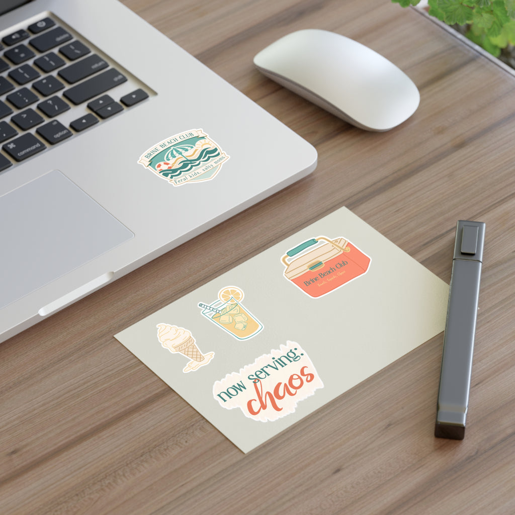 Brine Beach Club Snack Shack Sticker Sheets — Ret ro Coastal Snack Shack Sticker Pack
