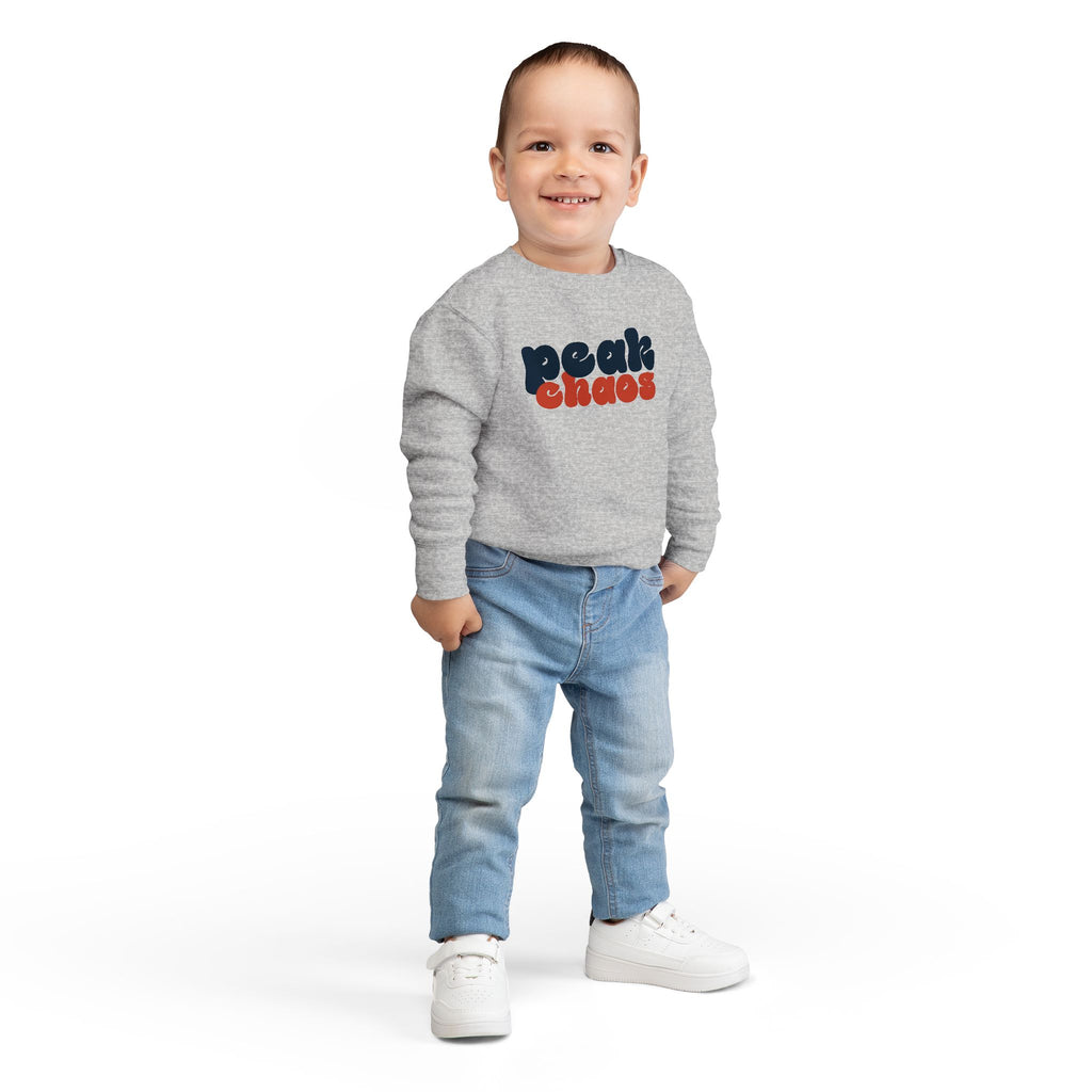 Peak Chaos Toddler Sweatshirt — Playful Graphic Crewneck for Little Kids