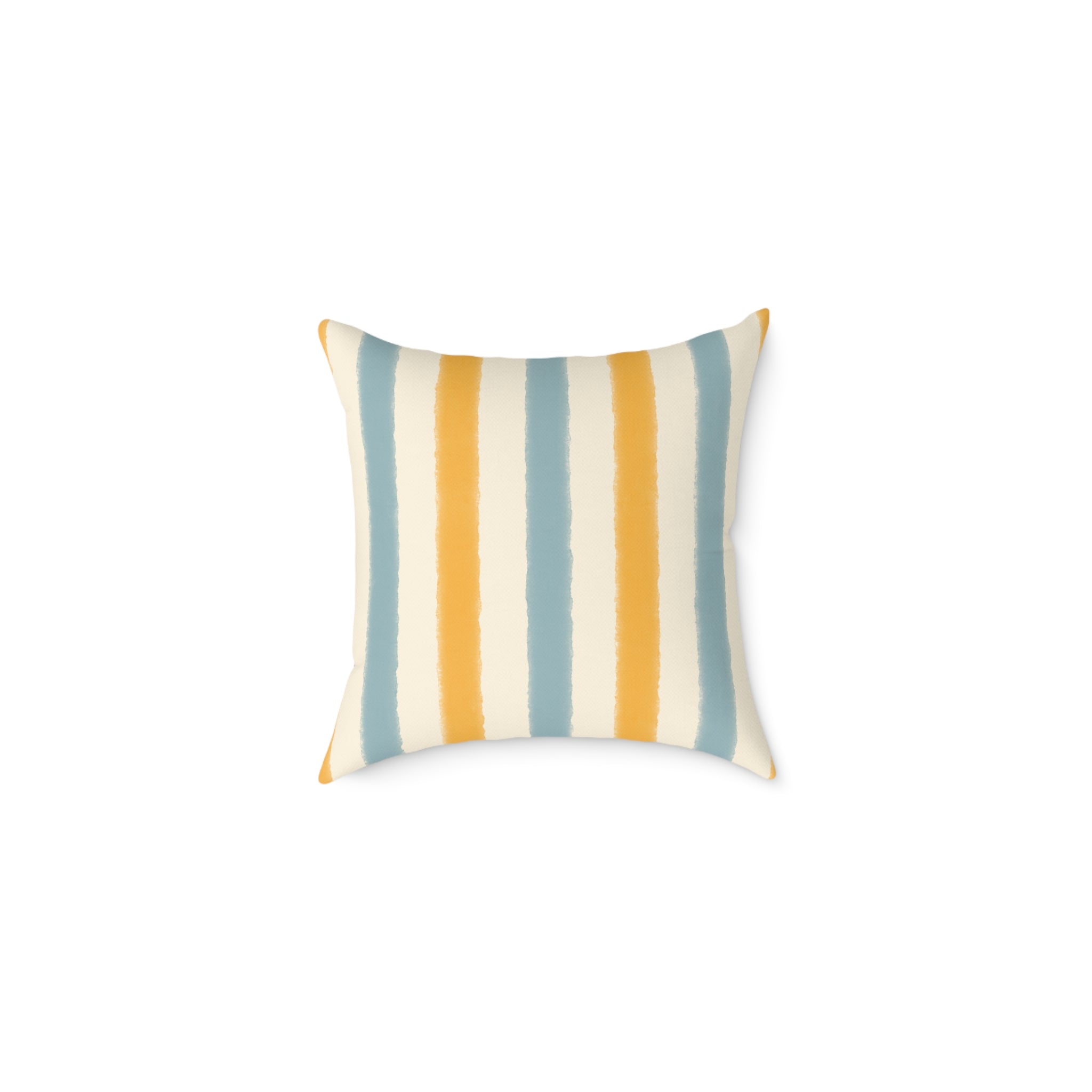 Vintage Playroom Stripe Pattern Square Pillow — Pastel Nursery Throw Cushion