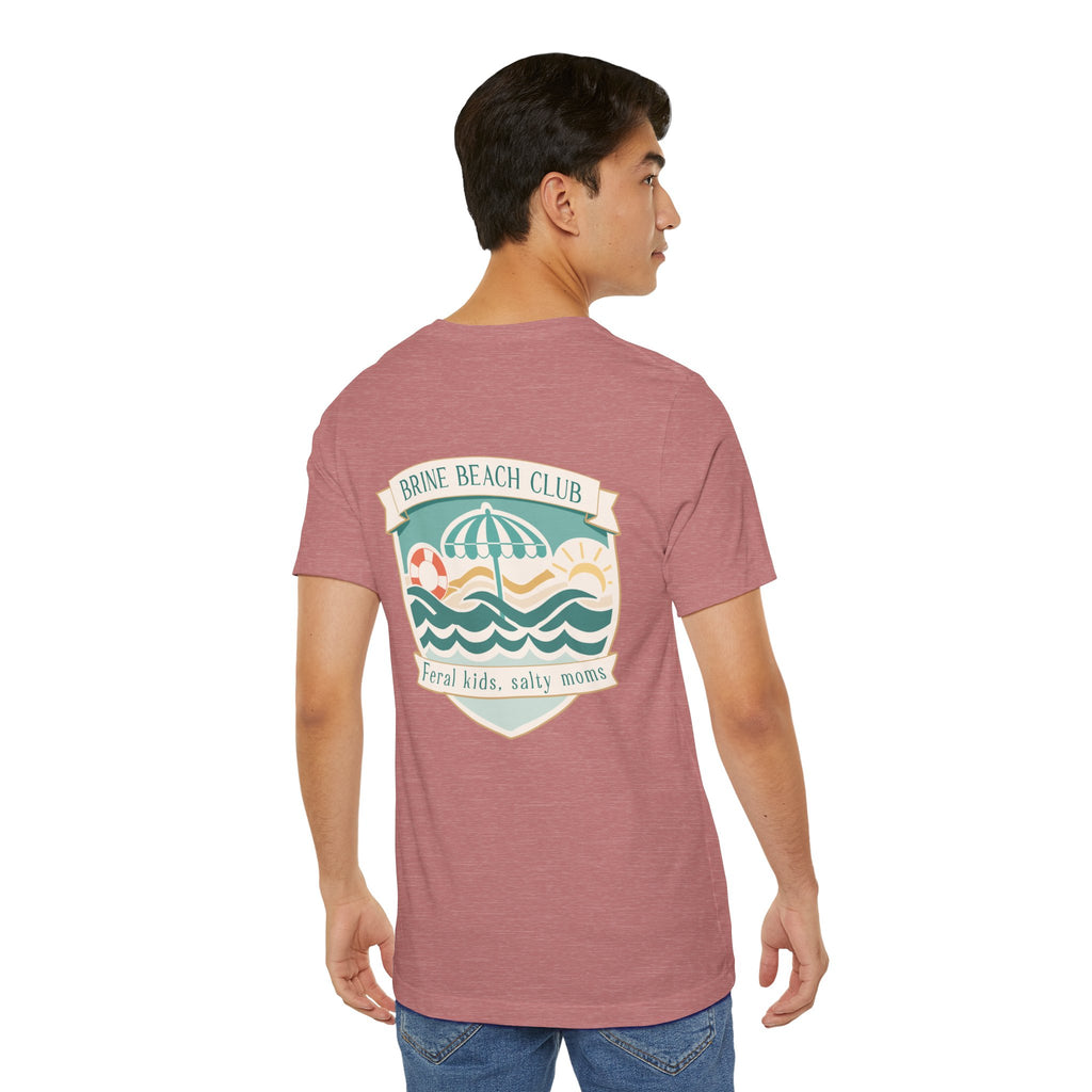 Brine Beach Club T‑Shirt — "Brine Beach Club: Feral Kids, Salty Moms" Retro Graphic Tee