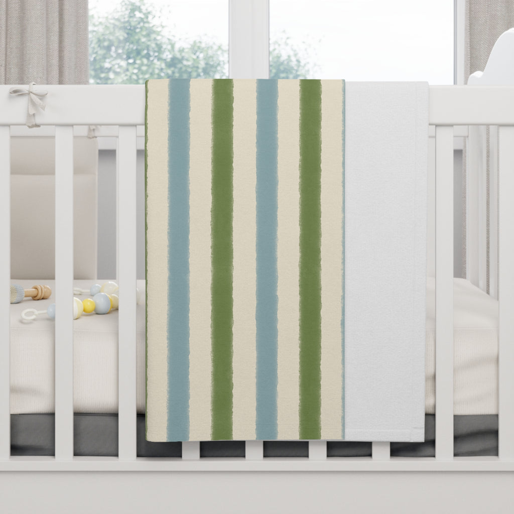 Stripes Vintage Playroom Baby Blanket — Soft Fleece Nursery Throw for Newborns & Toddlers