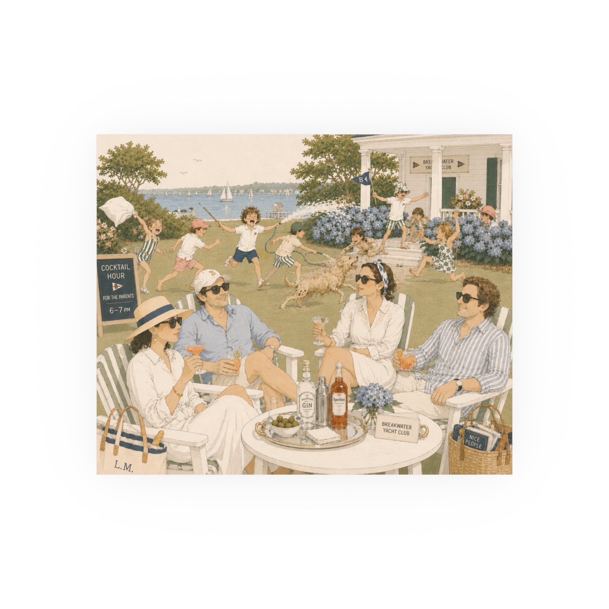 Cocktail Hour Yacht Club Art Print — Cheeky Nautical Poster