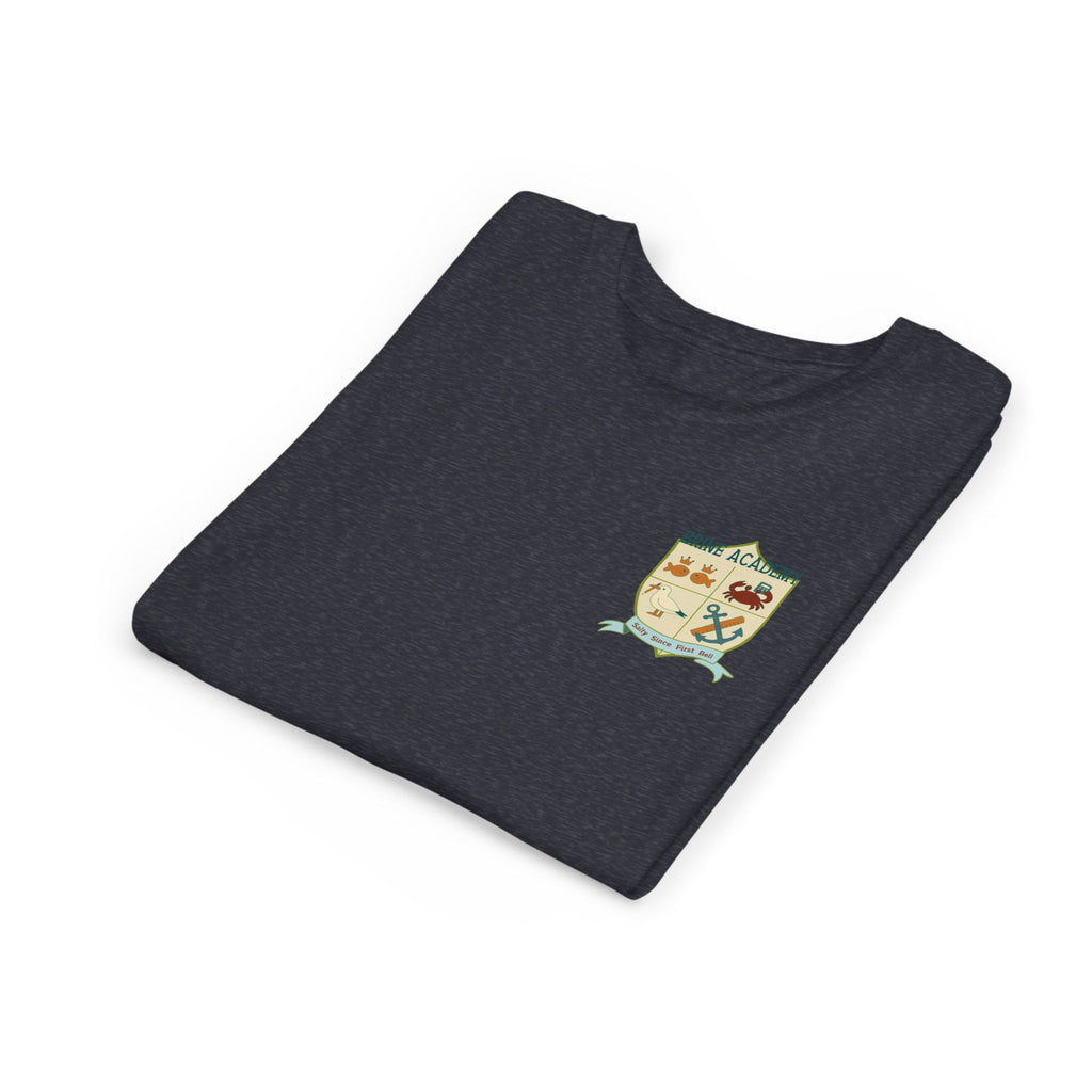 Youth Tee — "Salty Since First Bell" Brine Academy Crest School Spirit Shirt