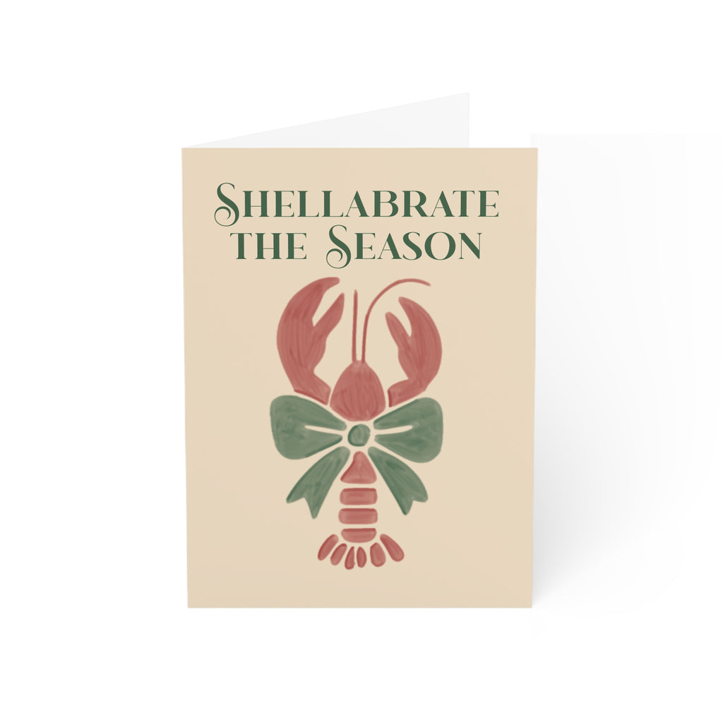 Funny 'Shellabrate the Season' Lobster Greeting Cards — Pack of 1/10/30/50