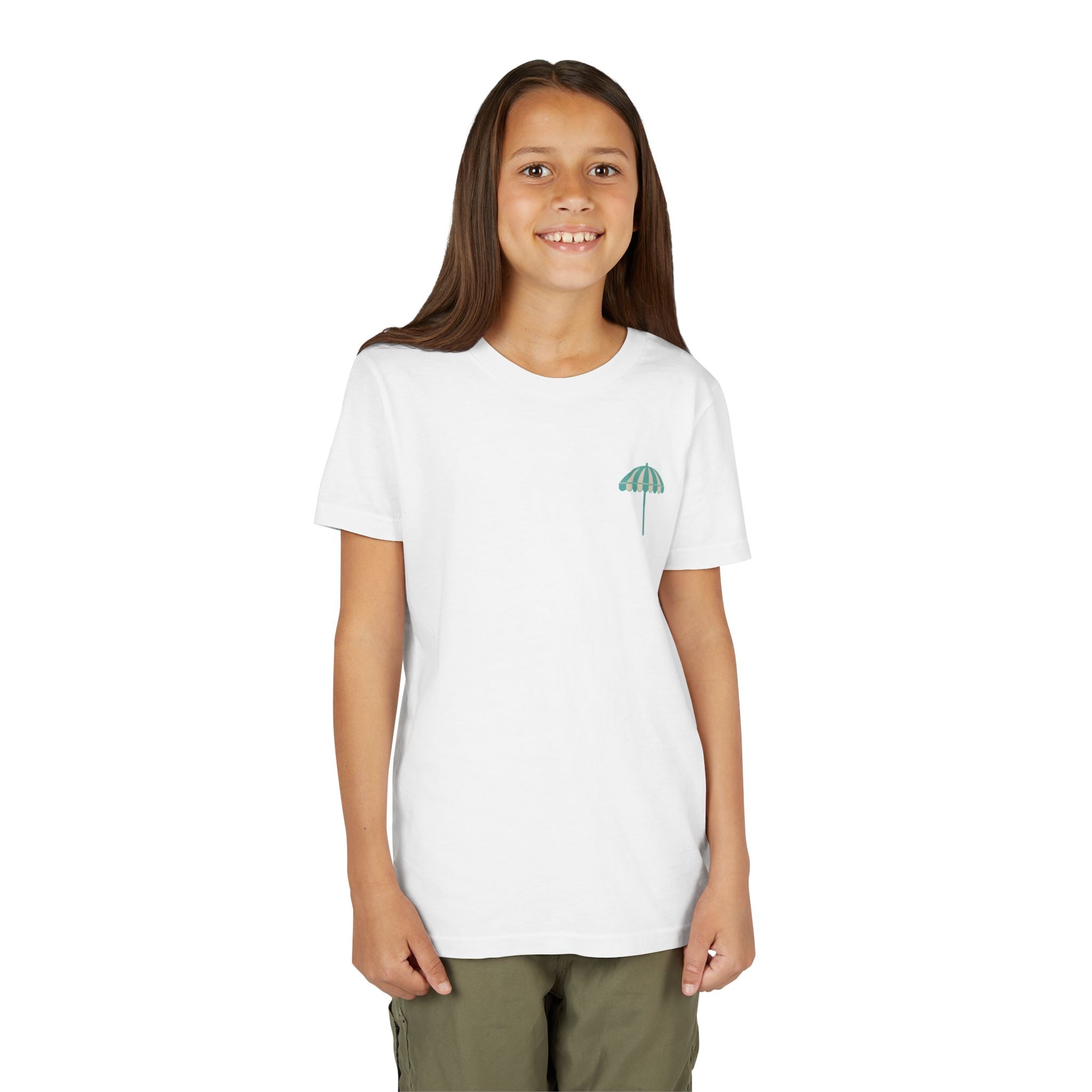 Brine Beach Club Youth Tee – ‘Feral Kids, Salty Moms’ Umbrella Beach T‑Shirt