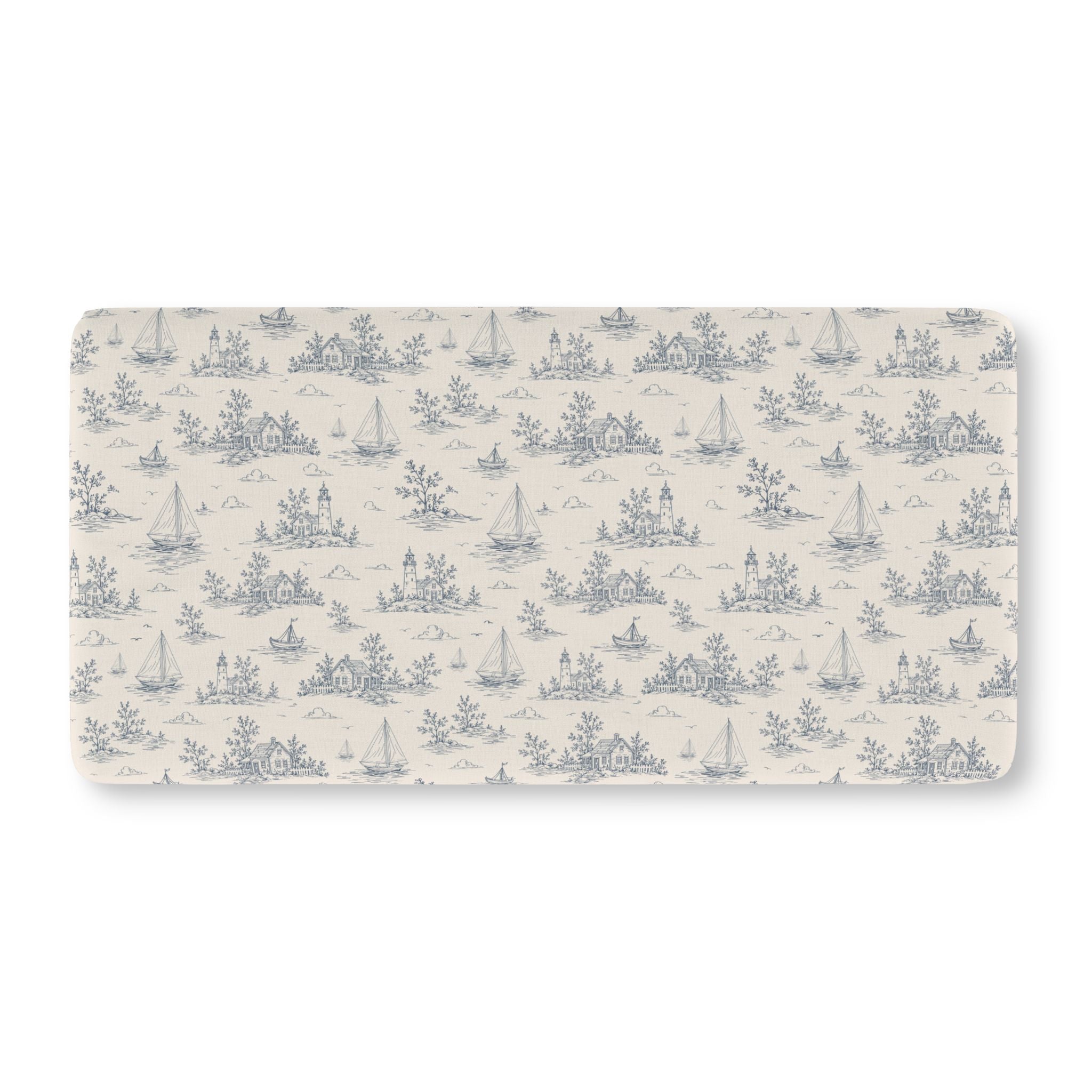 Harbor Toile Baby Fitted Crib Sheet | Mini & Regular Crib Sizes