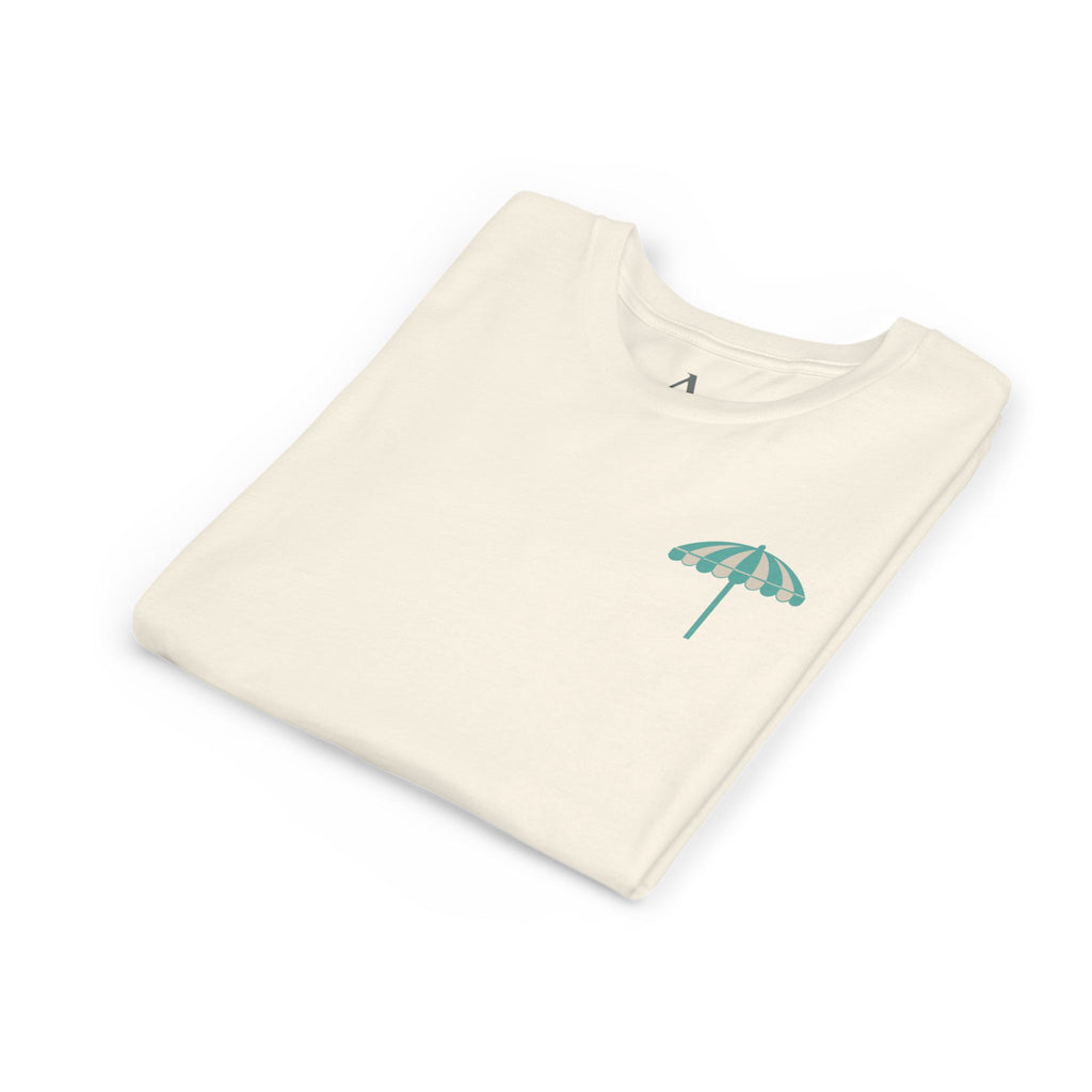 Brine Beach Club Youth Tee – ‘Feral Kids, Salty Moms’ Umbrella Beach T‑Shirt