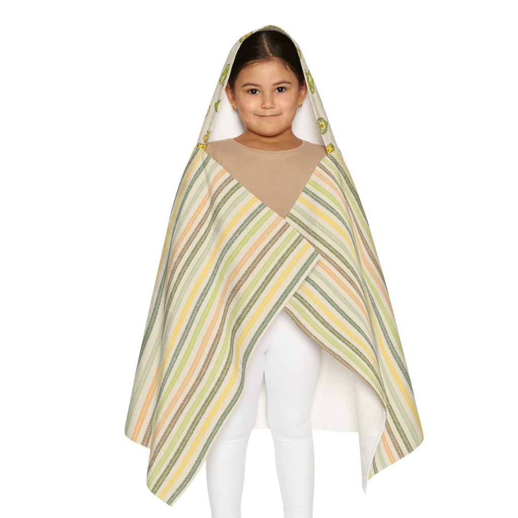 Camp Brine Spring 2026 Kids Hooded Towel — Striped Beach Wrap with icon Hood