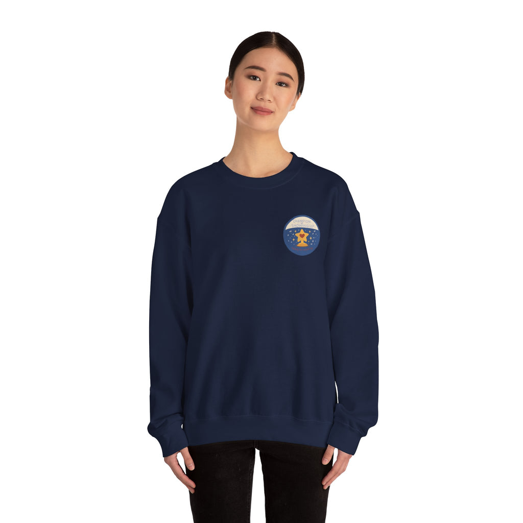 Champion of Showing Up Mom Merit Badge Sweatshirt