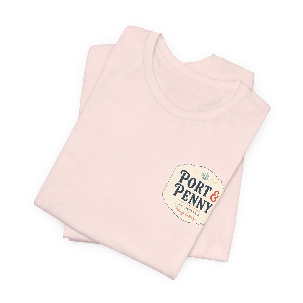 Port & Penny Retro Candy Bag Graphic Tee — Cute Vintage Snack Shirt