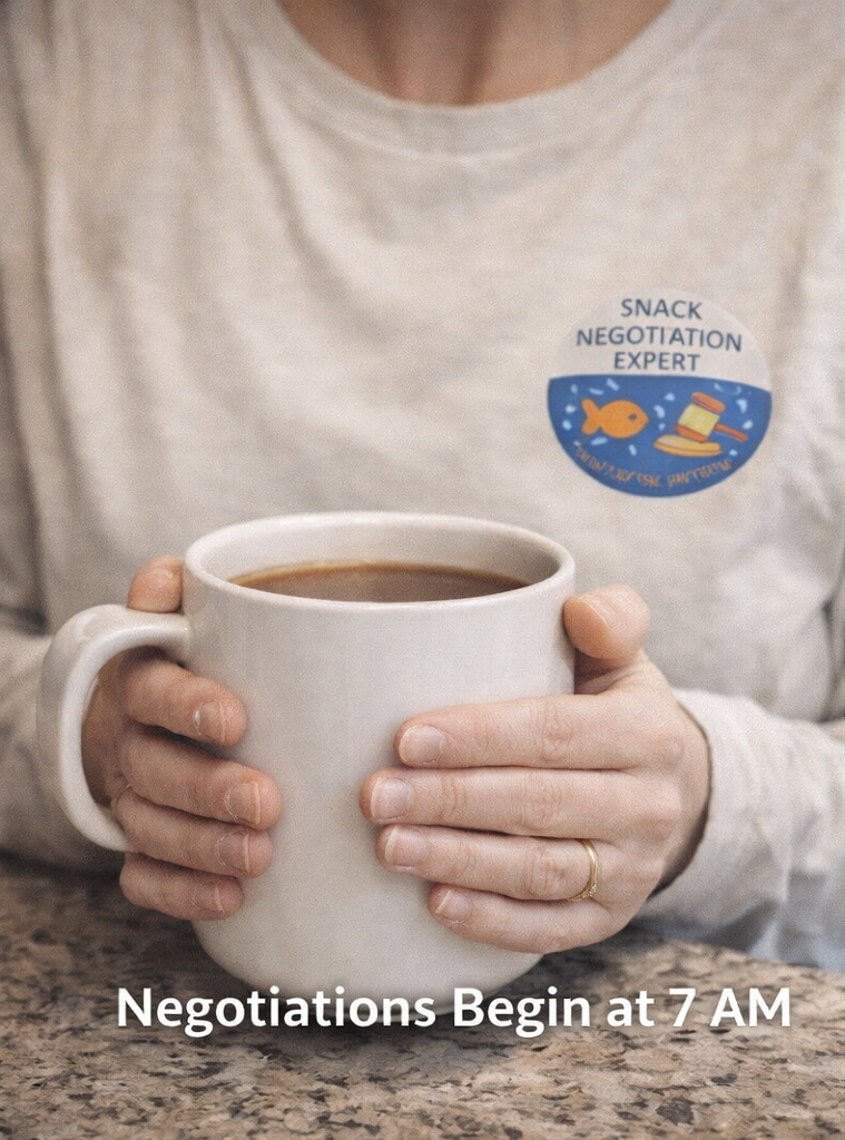 Snack Negotiation Expert Long Sleeve Shirt – Winter Mom Badge Collection – Mud & Management Back Graphic Coastal Mom Tee