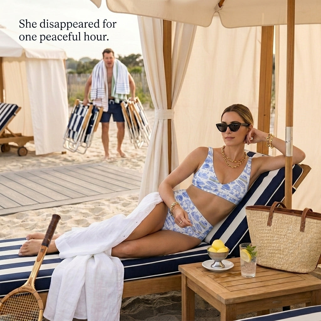 Portland toile - Recycled high-waisted bikini