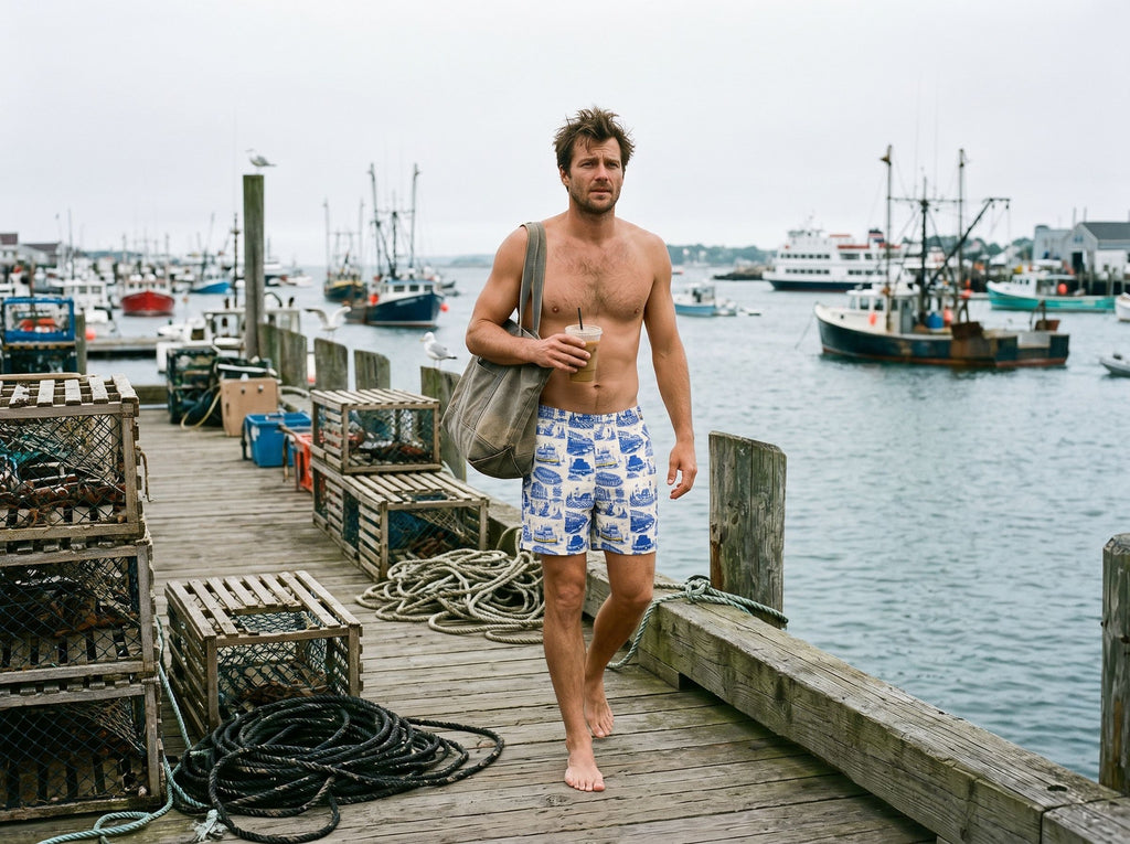 Portland Maine Toile Men’s Swim Trunks - Casco Bay