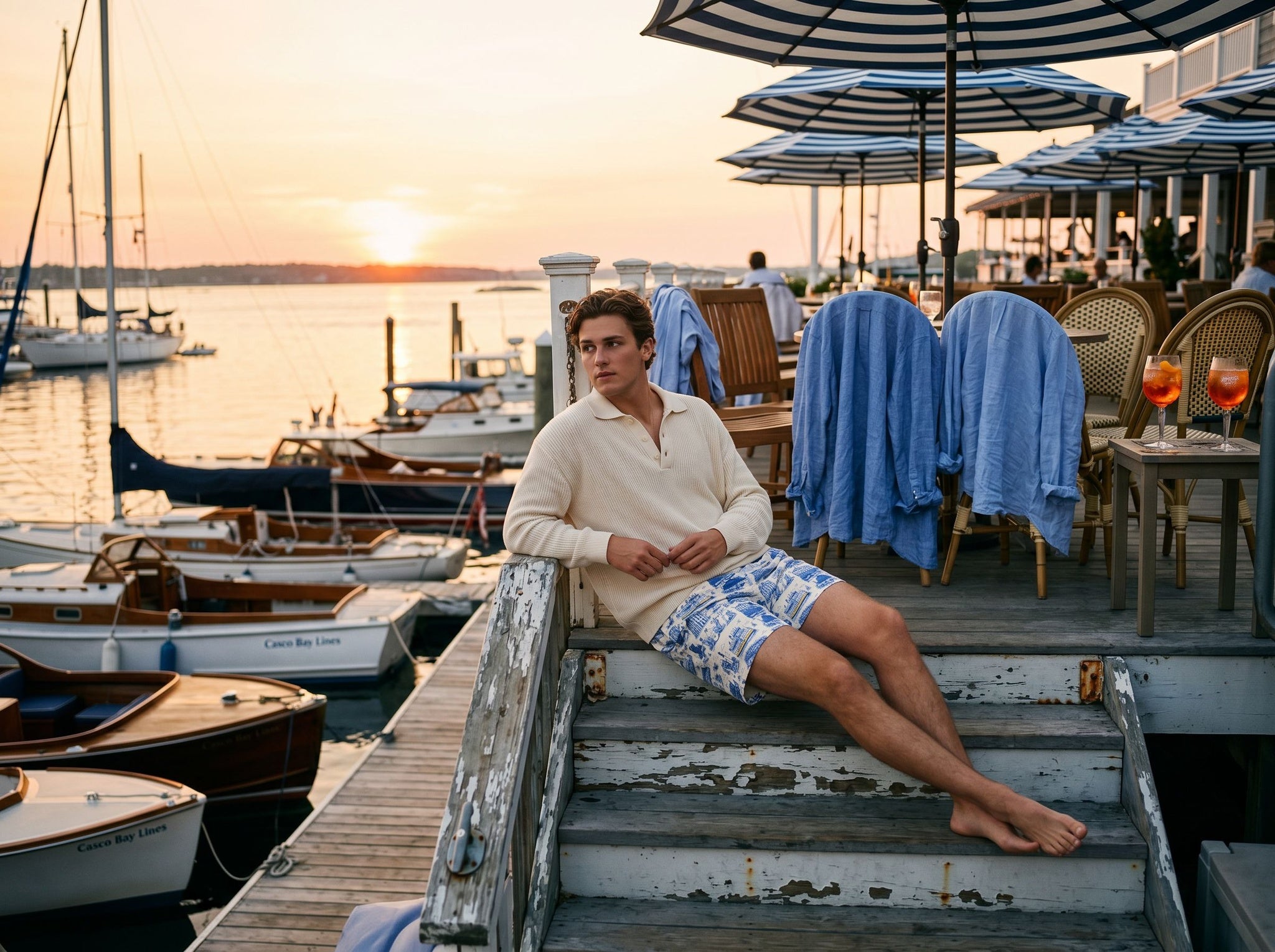 Portland Maine Toile Men’s Swim Trunks - Casco Bay