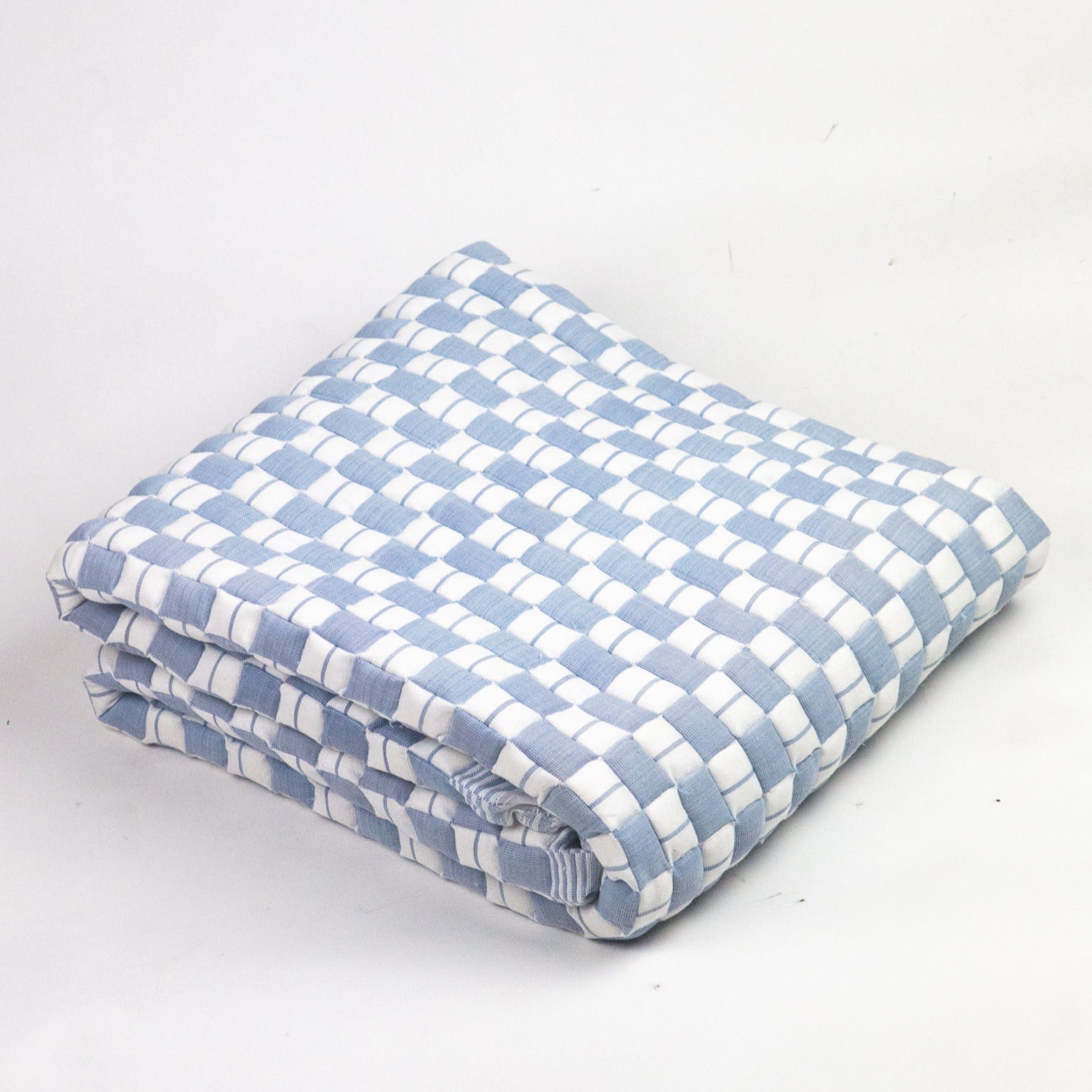 Quilted Sujani Throw Blanket - Soft Blue Grey