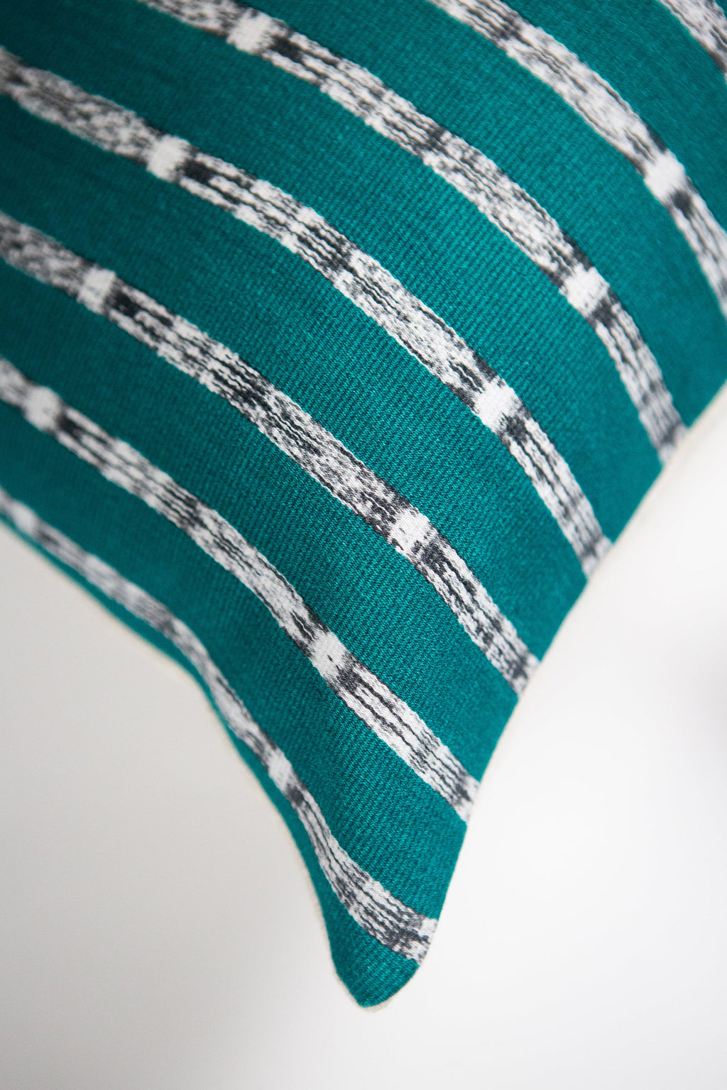 Vintage Teal Green Ikat Pillow