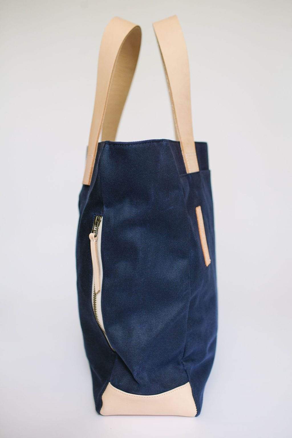 Navy Waxed Canvas Tote Bag - The Social Butterfly