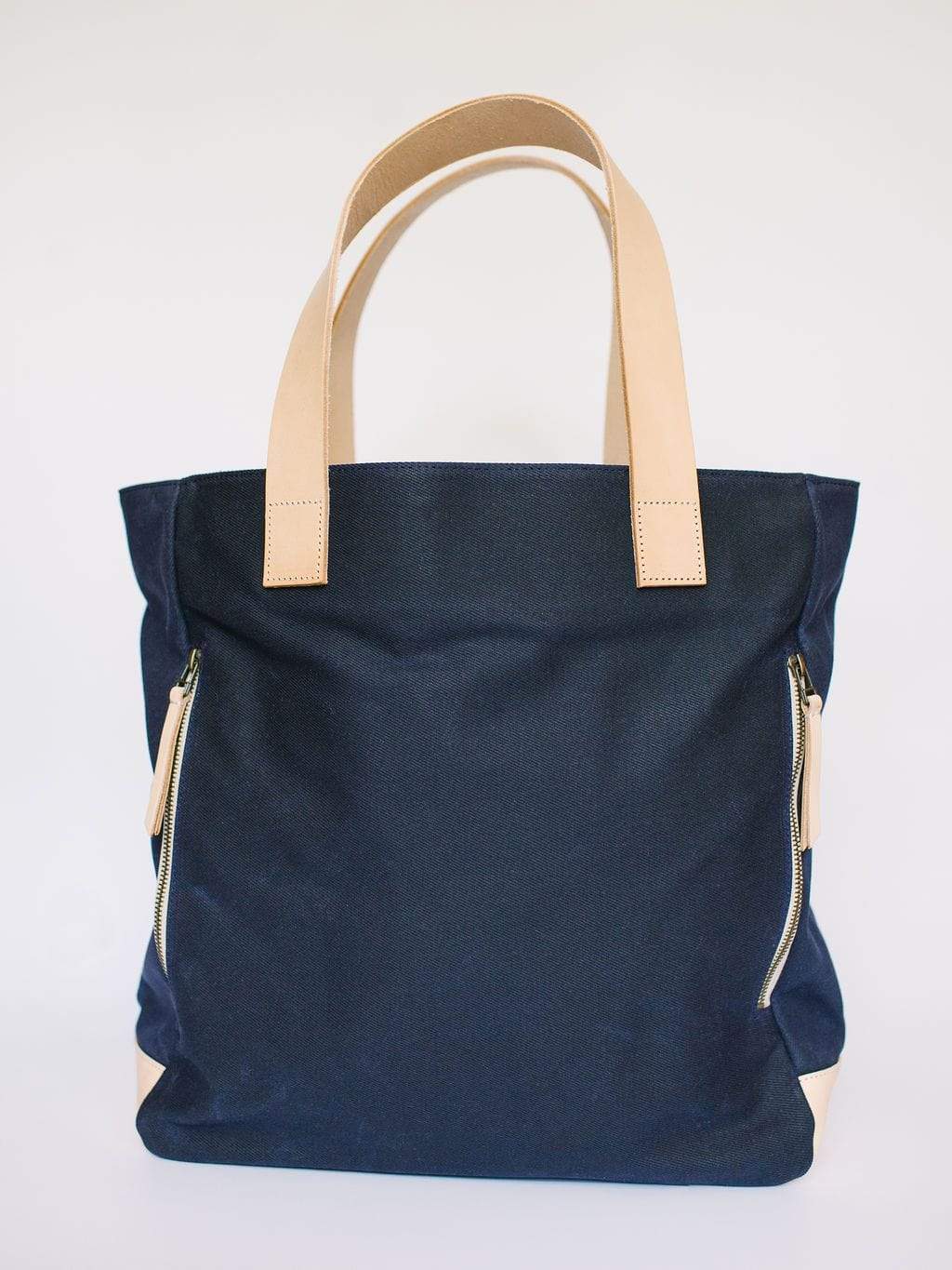 Navy Waxed Canvas Tote Bag - The Social Butterfly