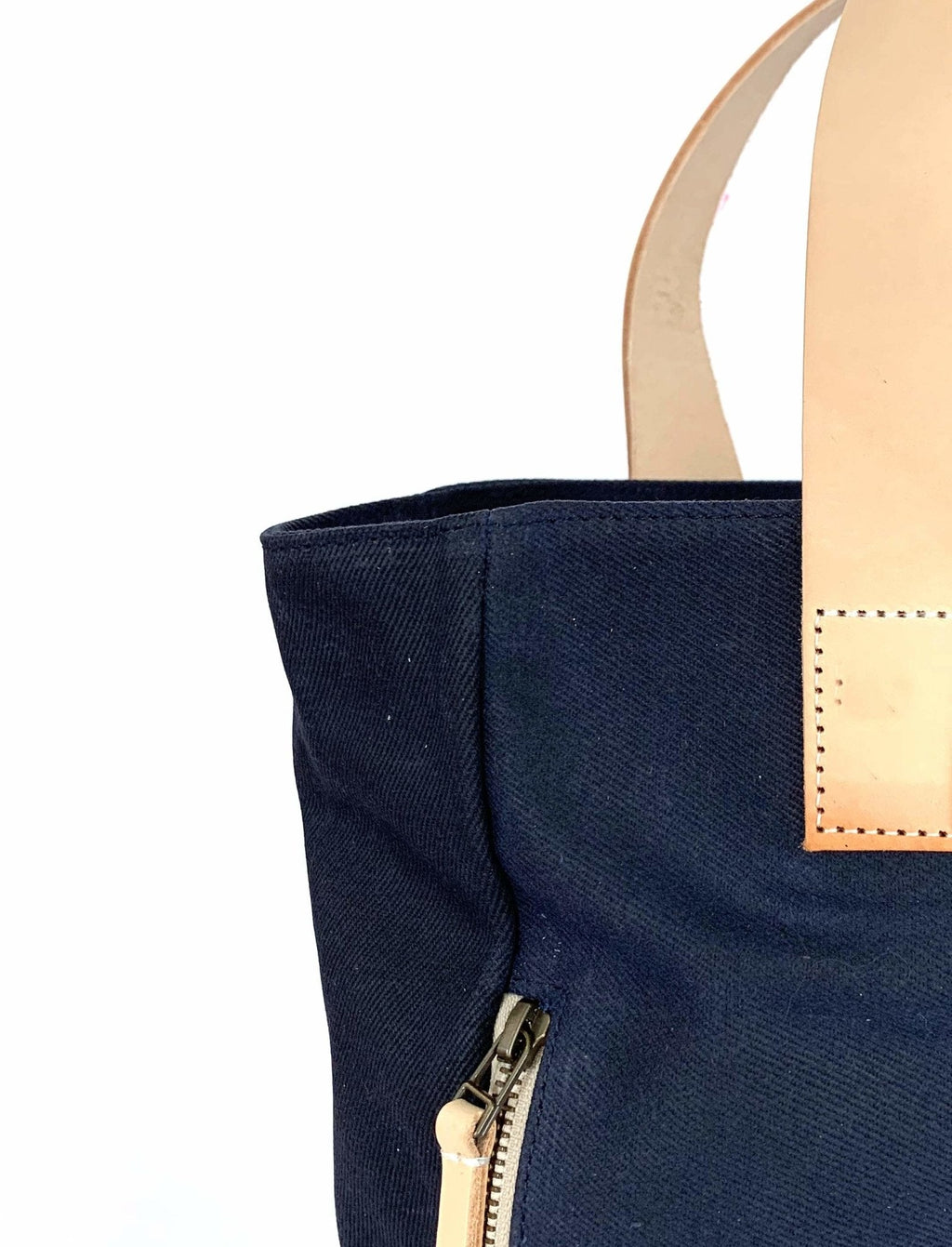 Navy Waxed Canvas Tote Bag - The Social Butterfly