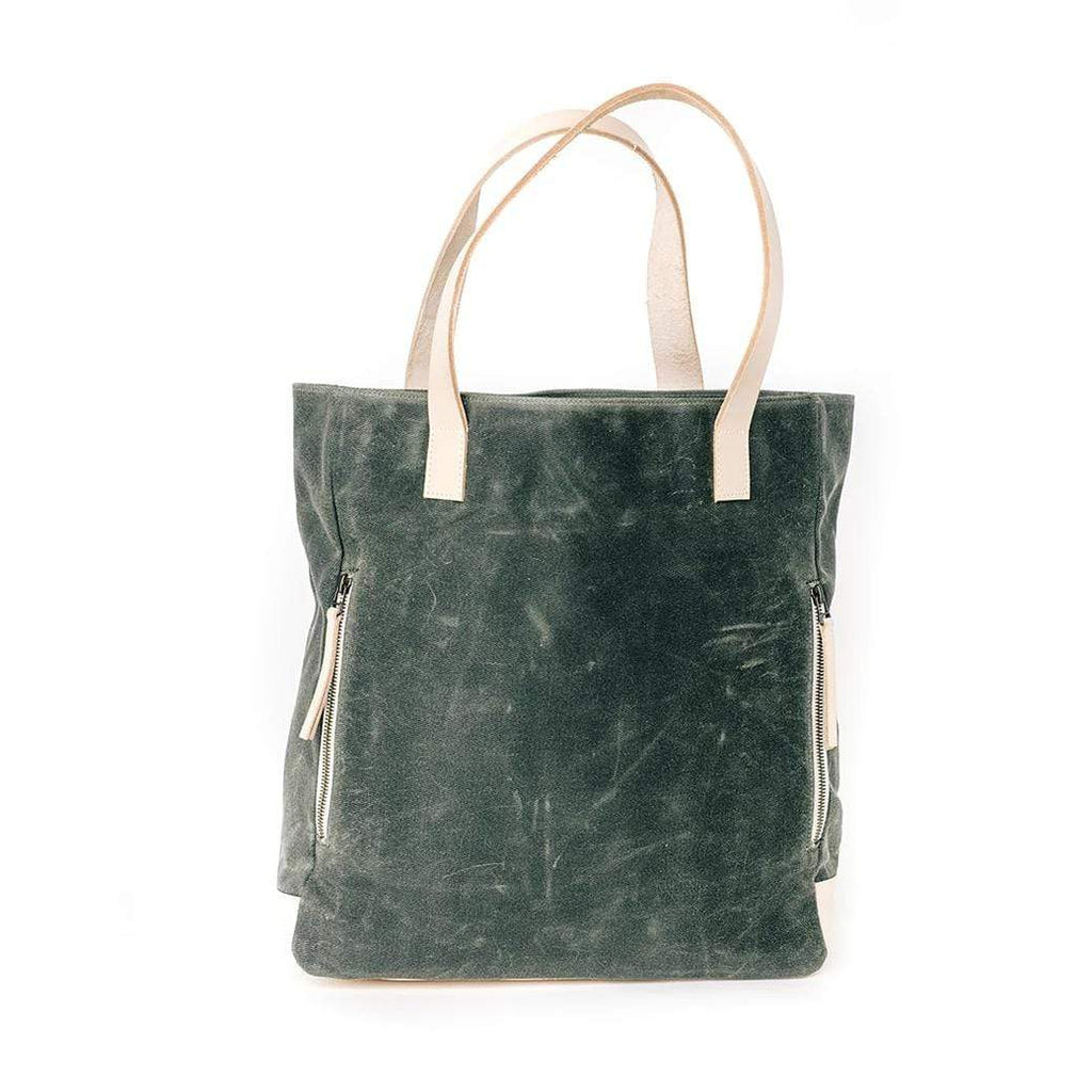 Olive Wax Canvas Tote Bag - The Wild One