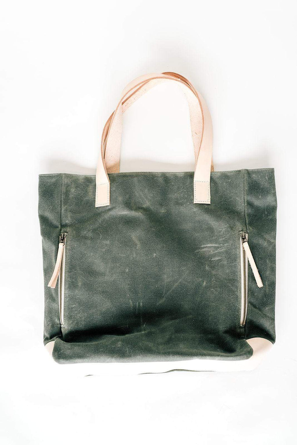 Olive Wax Canvas Tote Bag - The Wild One
